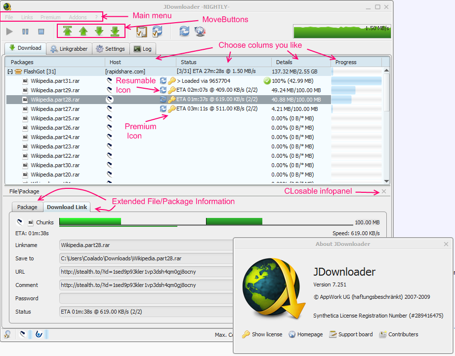 JDownloader 8 Full-Türkçe (Sorunsuz ve hızlı dosya indirme programı) Ss-2009.08.15-11.18.36